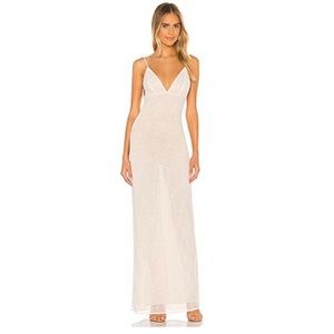 Michael Costello Revolve Imani Maxi Dress Size Medium Ivory White